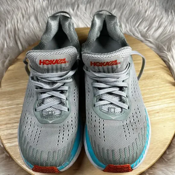 Hoka One One Clifton 5 Running Shoe Womens Sz 7.5 Cushioned Vapor Blue Iron Gray - Picture 11 of 16